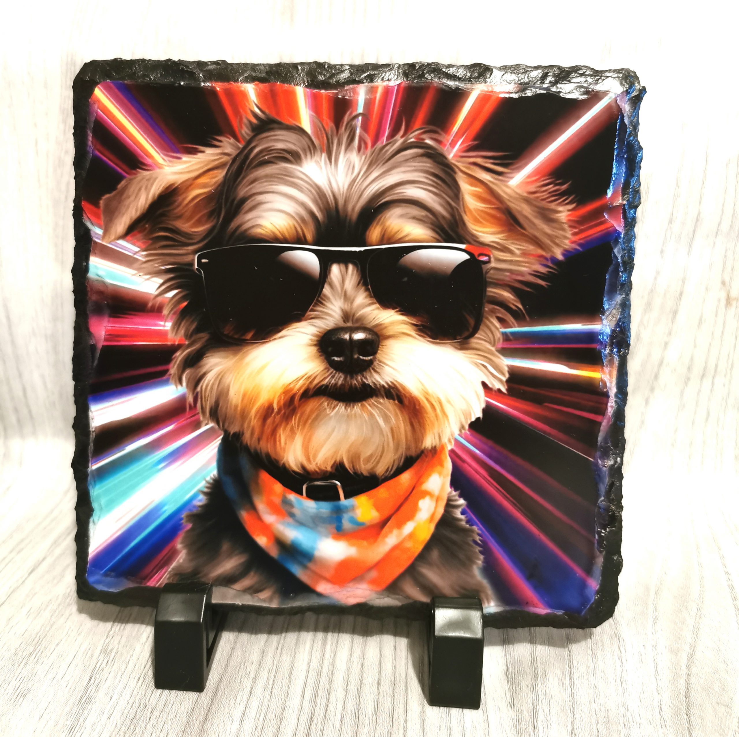 Schnauzer Slate Standing Plaque Cool Dogs 14cm x 14cm
