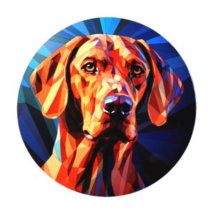 Vizsla Stained Glass Effect Coaster