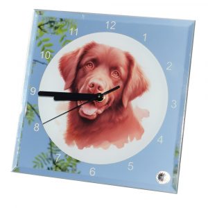 Chocolate Labrador Mirrored Clock