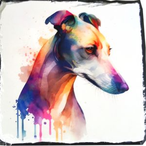 Greyhound Slate Standing Plaque 14cm x 14cm