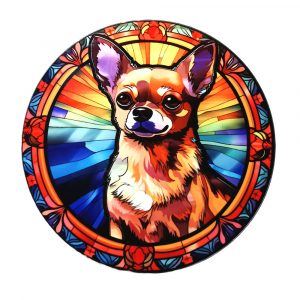 Chihuahua Stained Glass Effect Coaster