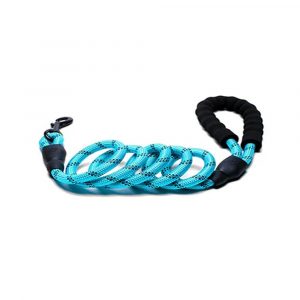 Turquoise Padded Rope Lead Reflective Short 1m