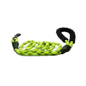 Green Padded Rope Lead Reflective Short 1m