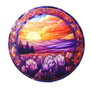 Lavender Fields Sunrise Coaster