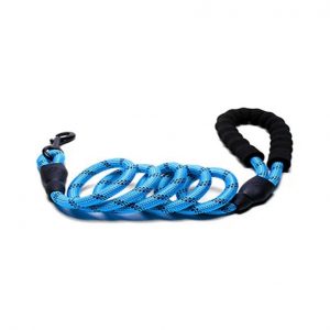 Navy Blue Padded Rope Lead Reflective Short 1m