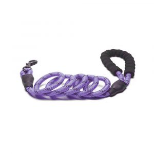 Purple Padded Rope Lead Reflective Short 1m
