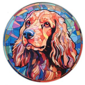 Cocker Spaniel Red Stained Glass Effect Coaster