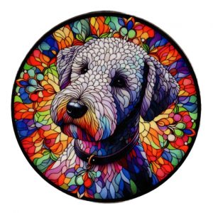 Bedlington Terrier Stained Glass Effect Coaster