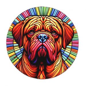 Dogue de Bordeaux Stained Glass Effect Coaster