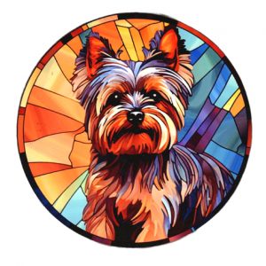 Yorkshire Terrier Stained Glass Effect Coaster