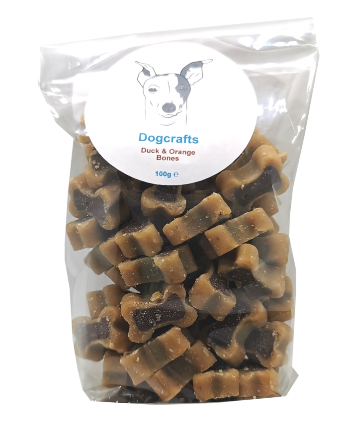 Duck & Orange Bones 100g Dog Treat