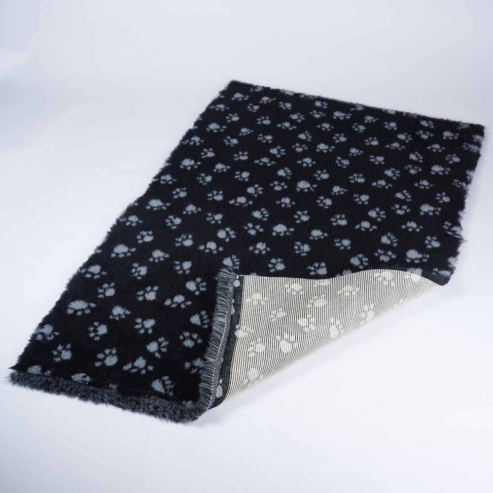 Vet Bedding 1m x 0.75m Black Paw Print
