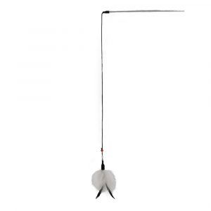 Feather Bell Cat Dangler Toy White