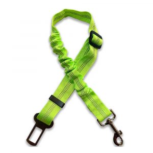 Seat Belt Clip with Trigger Hook Elasticated Green