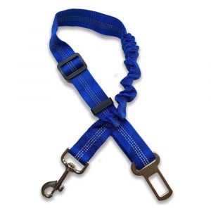 Seat Belt Clip with Trigger Hook Elasticated Dark Blue