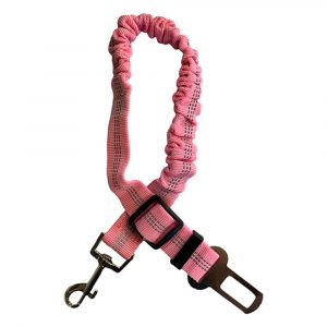 Seat Belt Clip with Trigger Hook Elasticated Pink