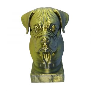 Boxer Bust 3D Printed Iridescent Blue & Gold 10-12cm