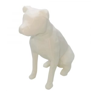 Staffie Ornament 3D Printed 9.5cm White