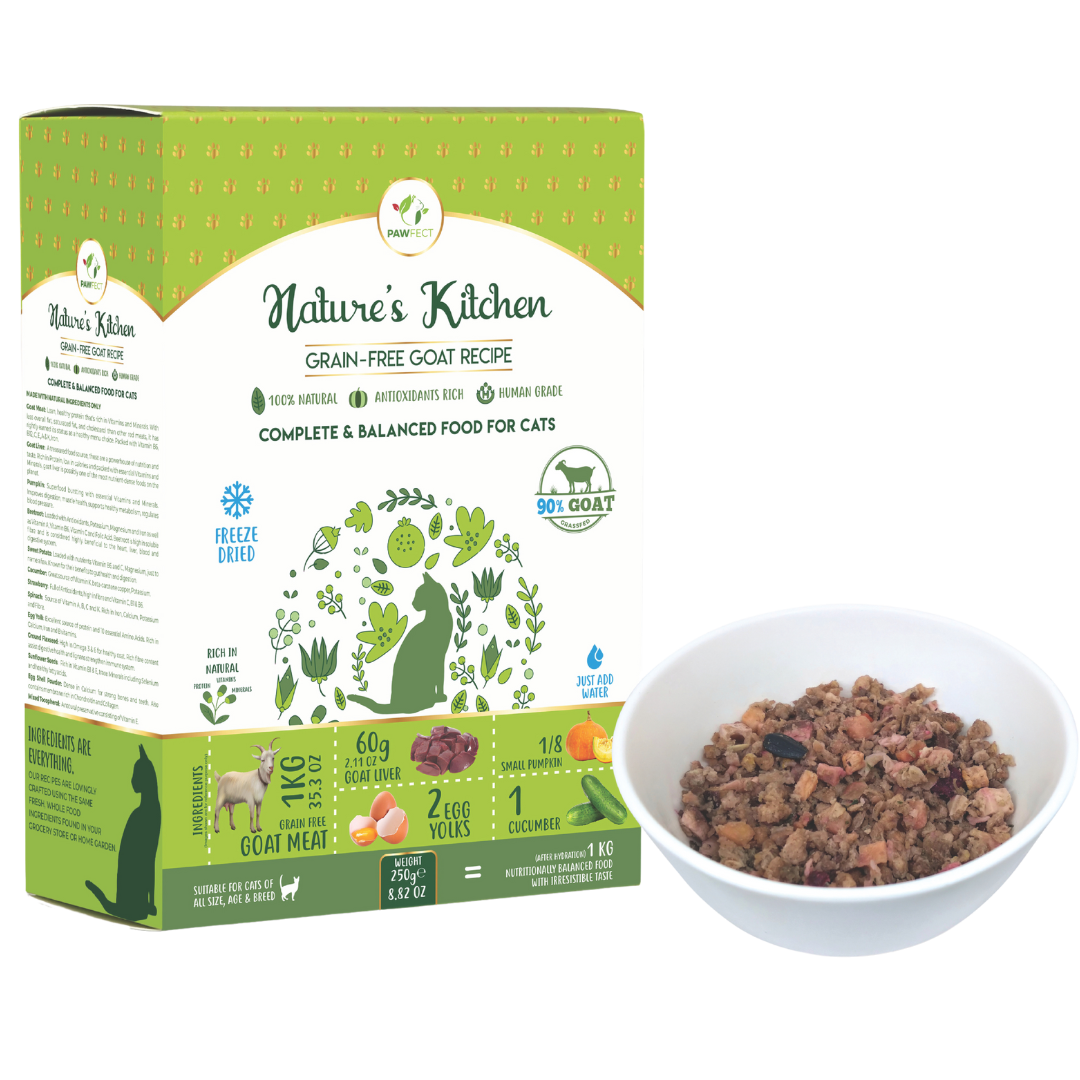 Nature's Kitchen Grain Free Goat Recipe Freeze Dried Cat Food
