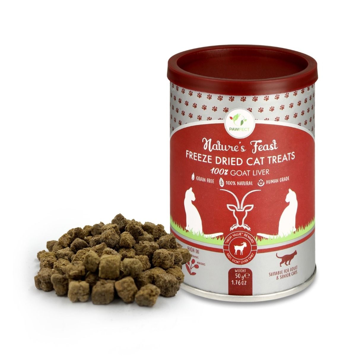 Nature's Feast Freeze Dried Cat Treats Goat Liver 50g